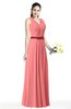 Simple A-line V-neck Chiffon Floor Length Bow Plus Size Bridesmaid Dresses