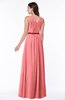 Simple A-line V-neck Chiffon Floor Length Bow Plus Size Bridesmaid Dresses