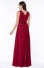 Simple A-line V-neck Chiffon Floor Length Bow Plus Size Bridesmaid Dresses