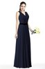 Simple A-line V-neck Chiffon Floor Length Bow Plus Size Bridesmaid Dresses