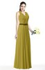 Simple A-line V-neck Chiffon Floor Length Bow Plus Size Bridesmaid Dresses