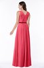 Simple A-line V-neck Chiffon Floor Length Bow Plus Size Bridesmaid Dresses
