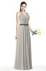 Simple A-line V-neck Chiffon Floor Length Bow Plus Size Bridesmaid Dresses