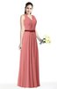 Simple A-line V-neck Chiffon Floor Length Bow Plus Size Bridesmaid Dresses