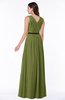 Simple A-line V-neck Chiffon Floor Length Bow Plus Size Bridesmaid Dresses