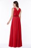 Simple A-line V-neck Chiffon Floor Length Bow Plus Size Bridesmaid Dresses