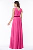 Simple A-line V-neck Chiffon Floor Length Bow Plus Size Bridesmaid Dresses
