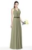 Simple A-line V-neck Chiffon Floor Length Bow Plus Size Bridesmaid Dresses