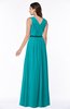 Simple A-line V-neck Chiffon Floor Length Bow Plus Size Bridesmaid Dresses