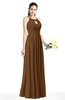 Plain A-line Jewel Sleeveless Zip up Floor Length Bridesmaid Dresses