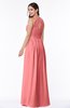 Plain A-line Jewel Sleeveless Zip up Floor Length Bridesmaid Dresses