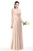 Plain A-line Jewel Sleeveless Zip up Floor Length Bridesmaid Dresses