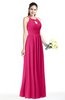 Plain A-line Jewel Sleeveless Zip up Floor Length Bridesmaid Dresses