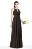 Plain A-line Jewel Sleeveless Zip up Floor Length Bridesmaid Dresses
