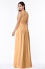 Plain A-line Jewel Sleeveless Zip up Floor Length Bridesmaid Dresses
