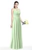 Plain A-line Jewel Sleeveless Zip up Floor Length Bridesmaid Dresses
