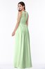 Plain A-line Jewel Sleeveless Zip up Floor Length Bridesmaid Dresses