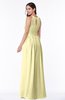 Plain A-line Jewel Sleeveless Zip up Floor Length Bridesmaid Dresses