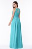 Plain A-line Jewel Sleeveless Zip up Floor Length Bridesmaid Dresses