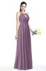 Plain A-line Jewel Sleeveless Zip up Floor Length Bridesmaid Dresses