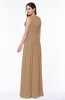 Elegant A-line Jewel Chiffon Floor Length Plus Size Bridesmaid Dresses