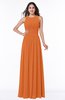 Elegant A-line Jewel Chiffon Floor Length Plus Size Bridesmaid Dresses