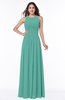 Elegant A-line Jewel Chiffon Floor Length Plus Size Bridesmaid Dresses