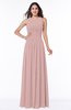 Elegant A-line Jewel Chiffon Floor Length Plus Size Bridesmaid Dresses