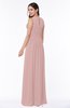 Elegant A-line Jewel Chiffon Floor Length Plus Size Bridesmaid Dresses
