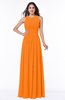 Elegant A-line Jewel Chiffon Floor Length Plus Size Bridesmaid Dresses