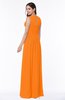 Elegant A-line Jewel Chiffon Floor Length Plus Size Bridesmaid Dresses