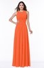 Elegant A-line Jewel Chiffon Floor Length Plus Size Bridesmaid Dresses
