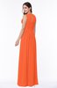 Elegant A-line Jewel Chiffon Floor Length Plus Size Bridesmaid Dresses