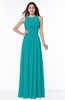 Elegant A-line Jewel Chiffon Floor Length Plus Size Bridesmaid Dresses