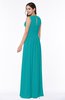 Elegant A-line Jewel Chiffon Floor Length Plus Size Bridesmaid Dresses