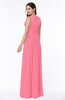 Elegant A-line Jewel Chiffon Floor Length Plus Size Bridesmaid Dresses