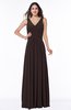 Mature A-line V-neck Sleeveless Zip up Chiffon Plus Size Bridesmaid Dresses