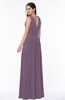Mature A-line V-neck Sleeveless Zip up Chiffon Plus Size Bridesmaid Dresses