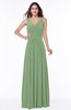 Mature A-line V-neck Sleeveless Zip up Chiffon Plus Size Bridesmaid Dresses