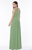 Mature A-line V-neck Sleeveless Zip up Chiffon Plus Size Bridesmaid Dresses