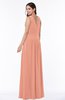 Mature A-line V-neck Sleeveless Zip up Chiffon Plus Size Bridesmaid Dresses