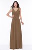 Mature A-line V-neck Sleeveless Zip up Chiffon Plus Size Bridesmaid Dresses