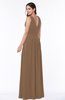 Mature A-line V-neck Sleeveless Zip up Chiffon Plus Size Bridesmaid Dresses
