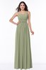 Glamorous A-line Sleeveless Half Backless Chiffon Floor Length Plus Size Bridesmaid Dresses