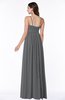 Glamorous A-line Sleeveless Half Backless Chiffon Floor Length Plus Size Bridesmaid Dresses