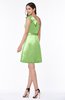 Elegant Asymmetric Neckline Half Backless Satin Short Ribbon Plus Size Bridesmaid Dresses