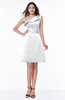 Elegant Asymmetric Neckline Half Backless Satin Short Ribbon Plus Size Bridesmaid Dresses