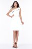 Elegant Asymmetric Neckline Half Backless Satin Short Ribbon Plus Size Bridesmaid Dresses