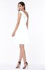 Elegant Asymmetric Neckline Half Backless Satin Short Ribbon Plus Size Bridesmaid Dresses