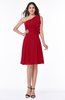 Elegant A-line One Shoulder Sleeveless Half Backless Mini Plus Size Bridesmaid Dresses
